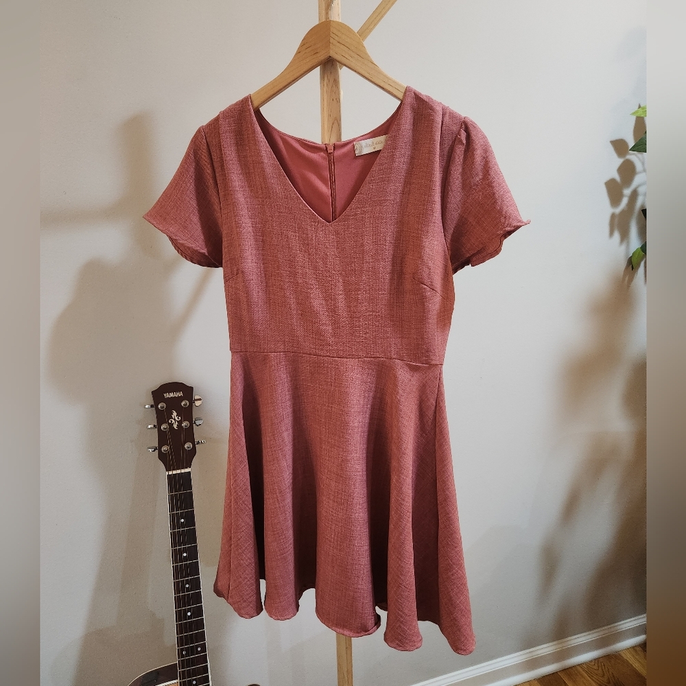 Altar'd State Chic Pink Short Sleeve Mini Dress Size Medium